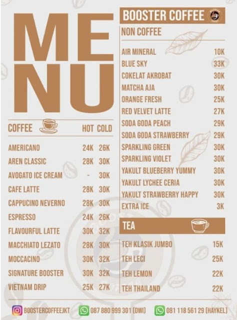 booster coffee srengseng menu booster coffee srengseng menu